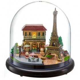 Nannigr Maison de poupée DIY boîte à musique miniature maison de poupée DIY maison de poupée non toxique fait main décoration