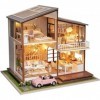 LEONYS Maison de poupée Miniature, Maison de poupée Miniature, Maison de Bricolage, Salle créative avec Meubles for Cadeau Ro