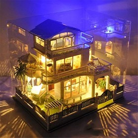 Kits de Maison Maison de bricolage Maison de poupées en bois avec meubles et accessoires Impression Vancouver Manuel Assemblé