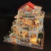 LEONYS Maison de poupée Grande Villa, modèle de Construction assemblé à la Main, Meubles for Filles, Puzzle for Enfants, Mais