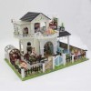 LEONYS Scène de modèle de Mini Villa, Kit de Maison de poupée à Monter soi-même avec Accessoires de Meubles, Cadeau créatif f