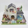LEONYS Scène de modèle de Mini Villa, Kit de Maison de poupée à Monter soi-même avec Accessoires de Meubles, Cadeau créatif f