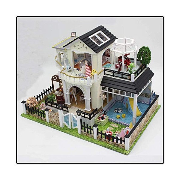 Scène de modèle de Mini Villa, kit de Maison de poupée Bricolage avec Accessoires de Meubles, Cadeau créatif pour Les Amoureu