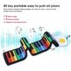 Piano Électrique Enroulable, Clavier de Piano Roulé à la Main Portable 49 Touches, Piano Électrique USB Flexible pour Casque,