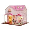 NXYDQ Villa Rose LED Princesse Chambre Hut Modèle Bricolage Main poupée en Bois Maison Comprenant Les Meubles Cadeaux créatif