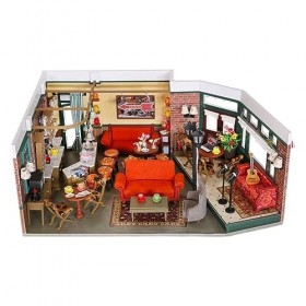 Assembler des modèles de bâtiments Pour: Maison de jouet en mosaïque miniature en bois bricolage avec jouet assemblé de meubl