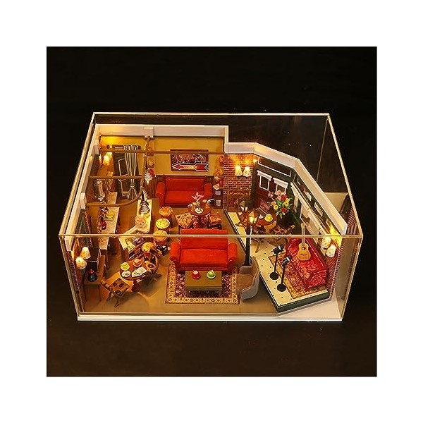 Assembler des modèles de bâtiments Pour: Maison de jouet en mosaïque miniature en bois bricolage avec jouet assemblé de meubl