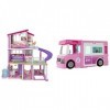 Barbie Mobilier Dreamhouse, Maison de rêve pour poupées avec Piscine, Toboggan et Ascenseur Accessible en Fauteuil Roulant & 