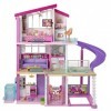 Barbie Mobilier Dreamhouse, Maison de rêve pour poupées avec Piscine, Toboggan et Ascenseur Accessible en Fauteuil Roulant & 