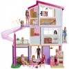 Barbie Mobilier Dreamhouse, maison de poupées à deux étages avec ascenseur, piscine, toboggan, cinq pièces et garage, jouet p