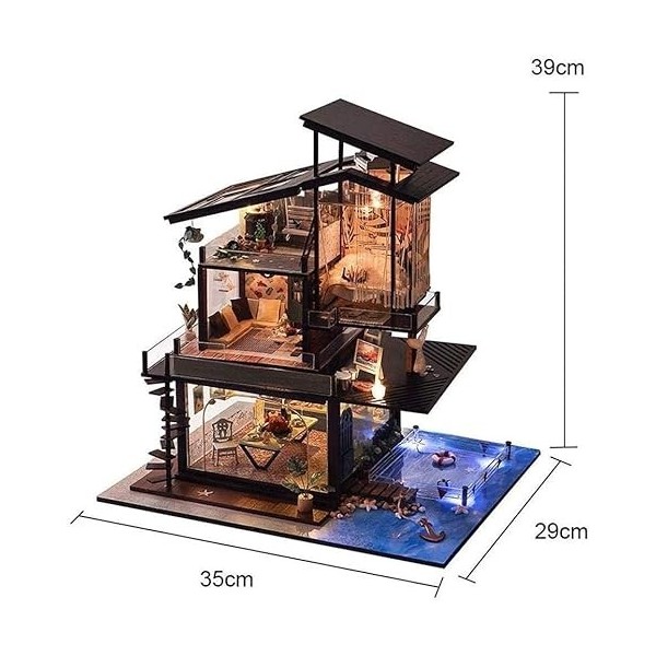 LEONYS Kit de Bricolage for Maison de poupée Miniature, Puzzles, série daccessoires for Maisons de poupées avec Meubles, Cad