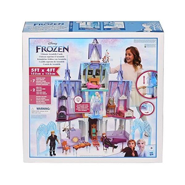 Disney FROZEN Ultimate Arendelle Castle Playset Inspired By The 2 Movie, 5 ft. Tall with Lights, Moving Balcony, and 7 Rooms 