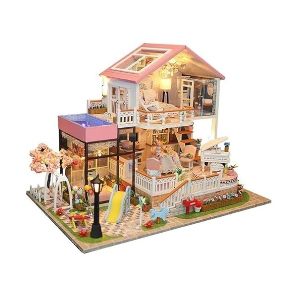 LEONYS Maisons de poupée Maison de poupée Kit de maison de poupée miniature Kit de meubles miniatures en bois for maison de p