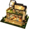 LEONYS Kit de maison de poupée miniature DIY, kit de petite maison avec meubles et musique, kit de maison miniature à léchel