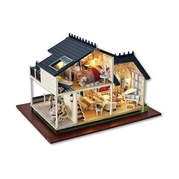 LEONYS Maison de poupée Miniature, Puzzles 3D, Maison de poupée Miniature, kit de Bricolage, série légère, Accessoires for Ma