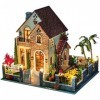 LEONYS Château Puzzle Fait à la Main, Maison de poupée Miniature, Kit de Bricolage, série dappartements légers, Accessoires 