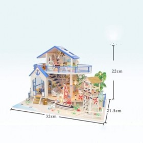 LEONYS Villa modèle Chaud, Maison de poupée Miniature, Kit de Maison à Monter soi-même, Salle créative avec Meubles for Cadea