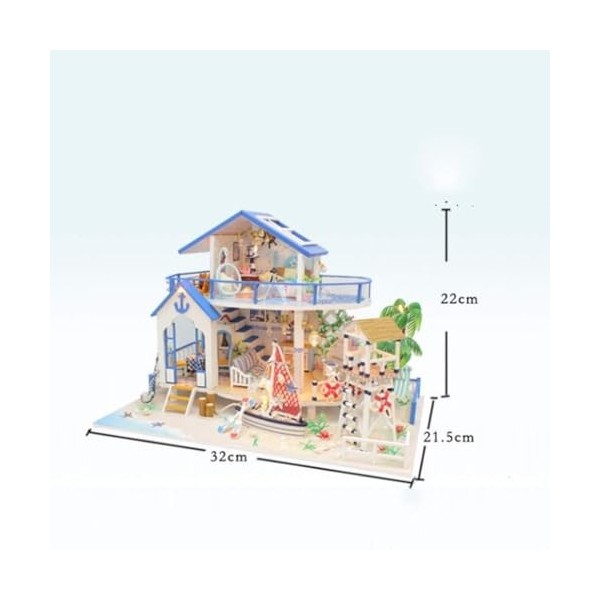 LEONYS Villa modèle Chaud, Maison de poupée Miniature, Kit de Maison à Monter soi-même, Salle créative avec Meubles for Cadea
