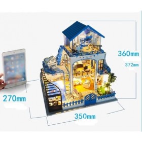 LEONYS Modèle de Villa, kit de Maison de poupée Miniature à Monter soi-même avec Accessoires de Meubles, Cadeau créatif for L