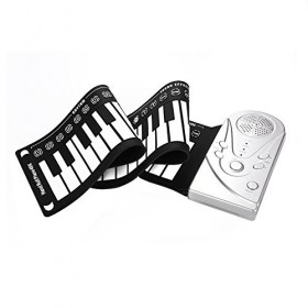 Piano Pliable, 49 Touches Clavier électronique Piano Portable Cadeau pour Enfants débutants Silver 