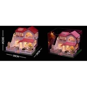 LEONYS Maison de poupée Miniature avec Meubles, Kit de Maison de poupée à Monter soi-même, Anti-poussière et Mouvement Musica