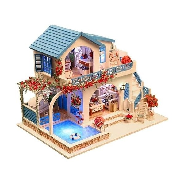 LEONYS Kit de Bricolage Miniature for Maison de poupée en Bois Fait à la Main - Kits de Meubles for Grandes Villas et Maisons