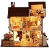 LEONYS Kit de Maison de poupée Architecture Ancienne sans Cache-poussière, Mini Maison en Bois décorations et Meubles Faits à