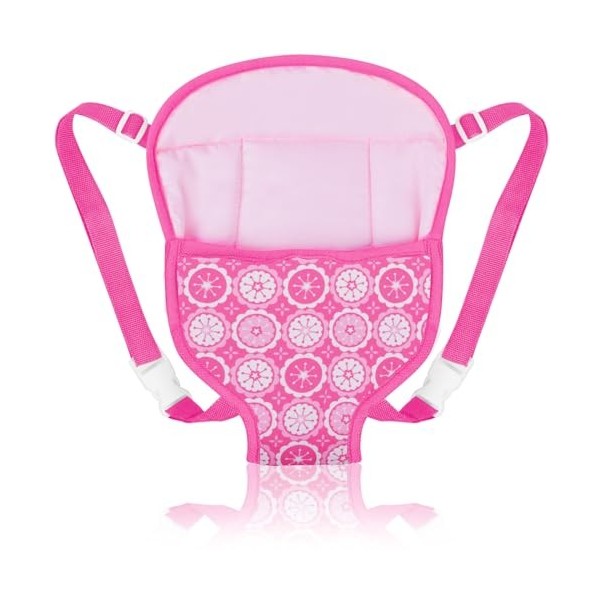 Aolso Porte bébé Poupée,Sac à Dos Porte-bébé Accessoire pour poupée pour Poupée de 14-18 Pouces-Rose poupée Non Incluse 