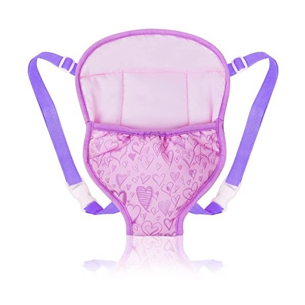 Aolso Porte bébé Poupée,Sac à Dos Porte-bébé Accessoire pour poupée pour Poupée de 14-18 Pouces-Rose poupée Non Incluse 