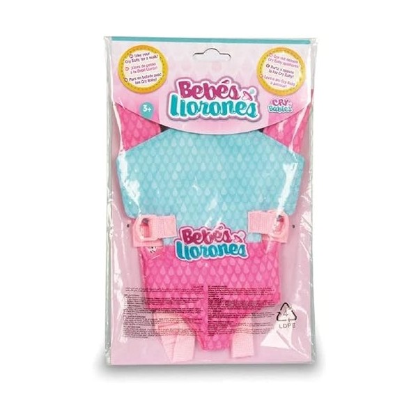 CRY BABIES le porte-bébé | Accessoire pour poupée 30cm et peluche. avant et arrière - Jouet idéal pour enfants +3 Ans