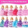 44 pcs Vêtements & Accessoires de Poupée 2 Robes Chic 2 Robes de soirée 2 Tenues Top+ Pantalons 10 Mini Robes 3 Bikini 10 Pa