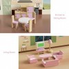 Kit de Meubles de Maison de poupées en Bois 5 pièces 22 pièces Miniature Maison de poupées Accessoires de Meubles y Compris l