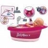 Smoby - Baby Nurse - Baignoire Balnéo - pour Poupons et Poupées - Jets deau et Bulles - Lumières LED - 220362