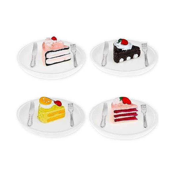 Cobee Lot de 16 mini modèles de gâteaux miniatures pour maison de poupée, accessoires de cuisine, modèle alimentaire miniatur