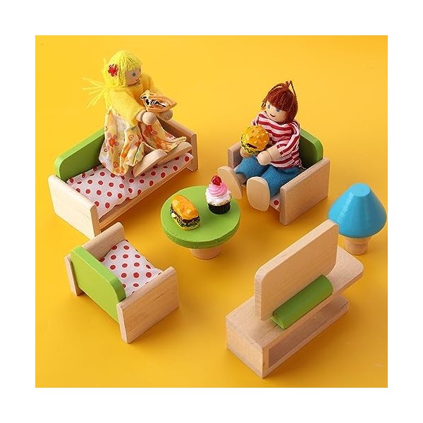 Amaxiu Ensemble de nourriture miniature 30 pièces pour maison de poupée, mini hamburgers, gâteaux, desserts, modèles alimenta