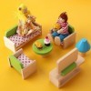 Amaxiu Ensemble de nourriture miniature 30 pièces pour maison de poupée, mini hamburgers, gâteaux, desserts, modèles alimenta