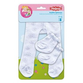 Heless- Collants avec Chaussettes pour poupée, Cristaux de Glace, Taille 28-35 cm, 10128321, Blanc