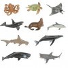 CestMall Figurines danimaux Marins, 10 PCS en Plastique Mini Jouets pour Animaux De Locéan Ensemble De Figurines Réalistes 