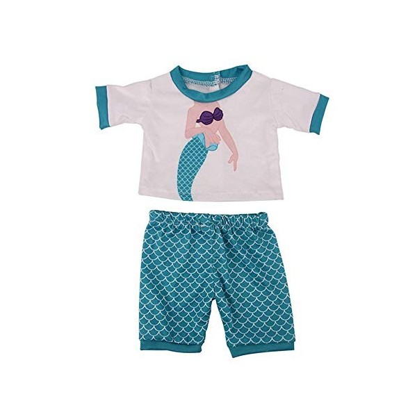 Aeromdale Pyjama de poupée, T-shirt, short, vêtements de nuit dété, motif Aniaml pour poupée américaine de 43 cm, accessoire