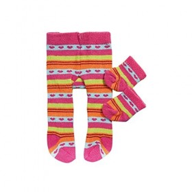 Heless 760 Collants avec Chaussettes pour poupées, différentes Couleurs et Motifs Assortis, Taille 28-35 cm