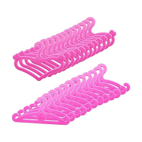 Fat-catz-copy-catz 20 Pièces Rose Cintres pour Poupées Vêtements Accessoires