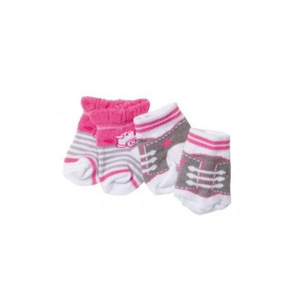 2 Paires Chaussettes pour Baby Born Gris + Blanche - Habit poupée - Vetement - Set Accessoire Poupon + 1 Carte Offerte 405 