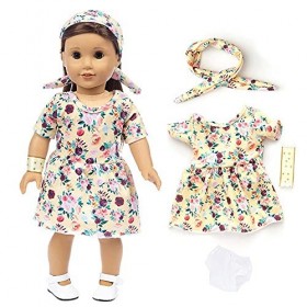 Uteruik Vêtement de poupée pour poupée américaine de 46 cm – Robe bandeau tenue accessoire de costume A 