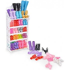 XinYiC Mini meuble à chaussures en plastique pour poupée, meuble de rangement pour accessoires de maison