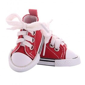 Aeromdale Chaussures en toile de couleur unie 5 cm pour poupée de 14,5 pouces 1/6 poupée jouet cadeau - Rouge - 1 paire