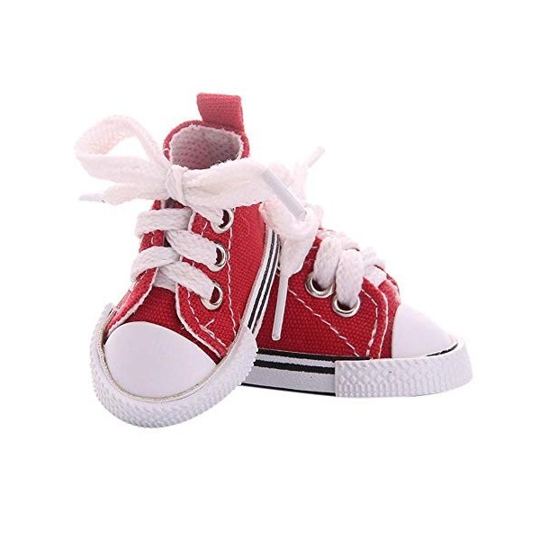 Aeromdale Chaussures en toile de couleur unie 5 cm pour poupée de 14,5 pouces 1/6 poupée jouet cadeau - Rouge - 1 paire