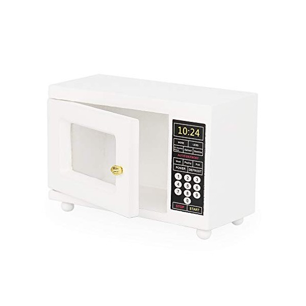 Odoria Miniature 1/12 Micro-Ondes Accessoire Maison de Poupée, Blanc