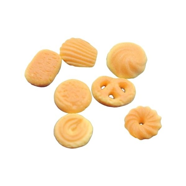 Harilla 7 pièces Biscuits Mini Dessert, Mini biscuit danois, Biscuits miniatures pour accessoires de maison de poupée ornemen