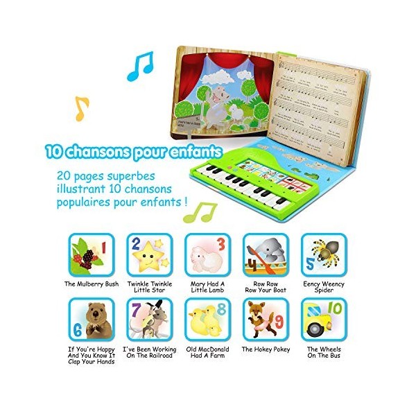 BEST LEARNING Mein erstes Klavier im Buchformat – pädagogisches, musikalisches Spielzeug für Kleinkinder, Babys, Kinder, Jung