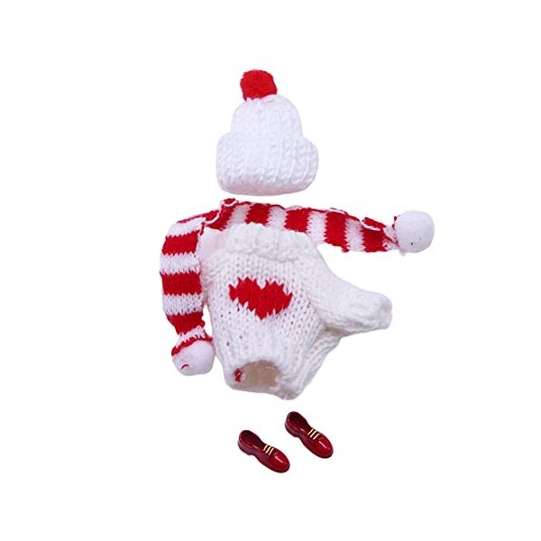 Ensemble De Vêtements Et Accessoires pour Poupées, Mini Poupée Tricotée en Peluche Accessoire pour Poupées Ensemble Kawaii vê